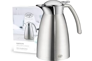 alfi GUSTO TT 0,60l, caraffa isolante in acciaio, coperchio mobile, caldo per 12 ore, freddo per 24 ore, caraffa thermos durevole, ottima caraffa da caffè, caraffa da tè, per lavastoviglie, senza BPA