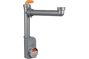 SIFONE LIRA SPAZIO 1 NT ISPEZIONABILE PER LAVELLI CUCINA AD 1 VASCA GRIGIO