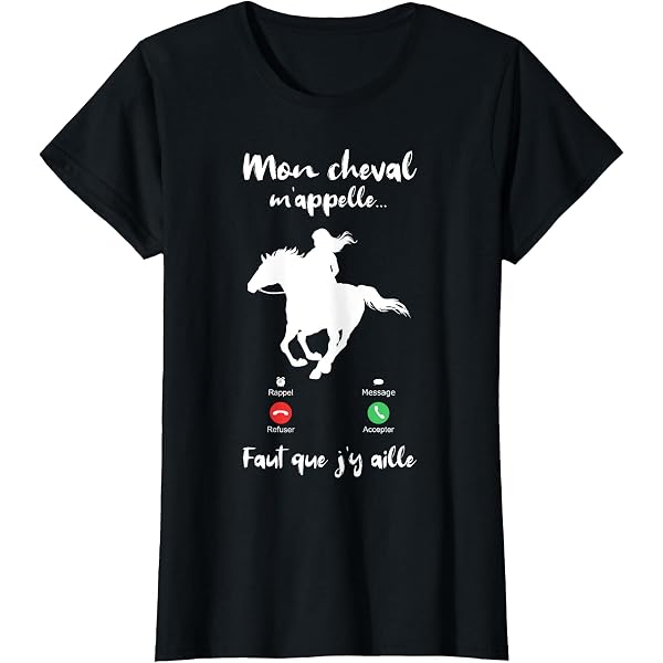 T-shirt Fille Et Cheval – Motif équestre Pour L'écurie Et L'équitation – Coupe Classique Légère En Coton - 11