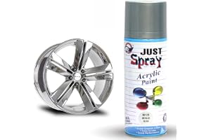 just spray Glossy Finish fast dry Acrylic Multipurpose Spray Paint DIY, Art & Craft Quick Drying Good finish for Metal, Wood, Plastic and Walls 400ml (Metallic Silver)