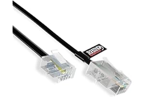 rhinocables RJ11 to RJ45 Cable - Ethernet Patch Network Lead | Reliable Router & Modem Connectivity | ADSL, VoIP, Fax & Phone Compatible | Multiple Lengths & Colours Available (1m,Black)