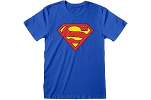 DC Comics Superman Logo T-Shirt for Adults | Short Sleeve Shirt for Men, Women | Blue, 100% Cotton | Official Superman Merchandise