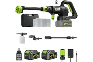 Lambluefly Idropulitrice a Batteria, 120Bar Idropulitrice Professionale con Motore Brushless e 2 Batteria 4.0Ah, Regolabile su 3Livelli, Idropulitrice Portatile per Lavaggio Auto, Pulizia del Giardino