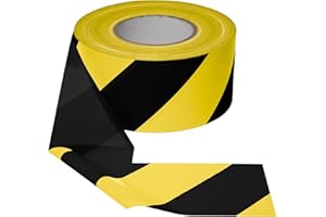 PROLAC BESCHRIFTUNGEN PROlac – Absperrband Stabil & Reißfest – Flatterband für Gefahrenstellen (Gelb/Schwarz, 500 Meter)