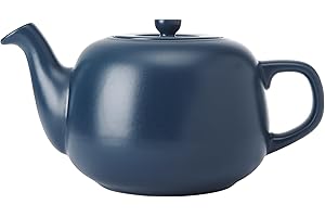 La Cafetière Ceramic Teapot, Navy, 1.5 litres, Labelled