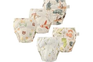 ACMEDE Culotte Apprentissage propreté Fille Garcon，Lot de 5 Coton rembourrées pour bébé propreté Enfant Doux Lavable, 6 Mois-3 Ans