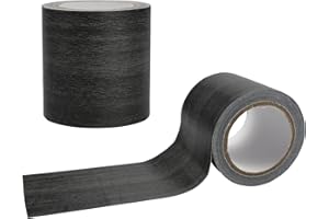 LAKSOL Nastro Per Riparazione Adesivo Effetto Legno, Rotolo di Pellicola Effetto Legno, Nastro Per Riparazione Mobili Nastro PVC Adesivo Pavimenti per Casa(Grigio-Nero)