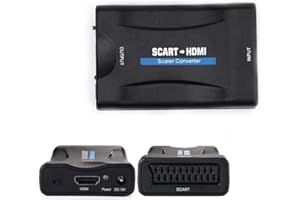 EMEBAY - Convertisseur Péritel vers HDMI Adaptateur Scart vers HDMI 1080P HD Support PAL/NTSC/SECAM pour PS4 / PS3 / TV/DVD (Scart vers HDMI)