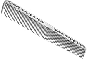 Petyoung Peignes Professionnels Aérospatial Aviation Aluminium Coupe en métal Peigne Coiffure Coiffure Barbiers Peigne de Salon (Color : Silver, Size : L)