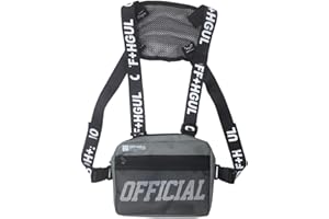 Leikance Sac de poitrine unisexe style hip-hop - Sac à bandoulière tendance