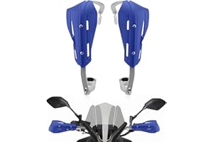 WODHMIEY Universal Motorcycle Hand Guards, Adjustable, Aluminium Alloy&PP Plastic, Impact Resistant, Protects Hands from Rain, Dust & Mud, Silver Handle, Multiple Colours Available