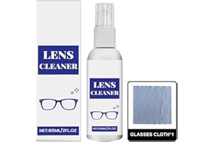 Mnozreo Líquido de Reparación de Gafas Cristales,60ML,1PC,Y 1n Trapo para Gafas,Spray De Eliminación De Arañazos De Lentes