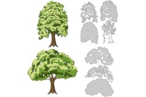 GLOBLELAND Fustelle per Alberi A Strati per Scrapbooking Fai da Te, Alberi A Stratificazione in Metallo, Fustelle per Goffratura, Modello per Carta, Cartoncino, Decorazione