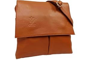LeahWard Women's Italian Genuine Soft Leather Cross Body Bags Quality Double Pocket Messenger Shoulder Handbag