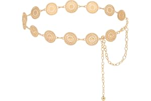 HIQUACC Women's Metal Waist Chain Chunky Body Jewelry Belly Link Belt