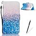 Produktbild Samsung Galaxy J5 Hülle,Feeltech Weich PU Leder Brieftasche Tasche mit Magnetverschluss und Kartenhalter Gedrucktes Nettes Karikaturmuster,Premium Slim Flip Leather Wallet Hülle Etui with Credit Card Slots [Stand Function] Book Style Cover für Samsung Galaxy J5 - Blaue weiße Blume