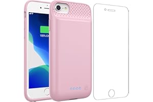 Feob Akkuhülle für iPhone 6/6s/7/8/SE (2020/2022)-4,7", 7000mAh Powerbank Hülle Zusatzakku Akku Case Akku Ladehülle Handyhülle Akku Battery Case für iPhone 6 /6s/ 7/8/ SE-4,7"-Rosa