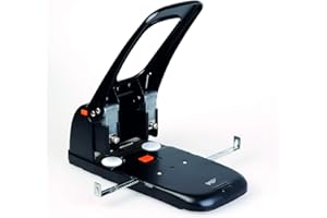 MP - Perforadora Papel 100 Hojas de Gran Capacidad, Taladradora Papel 2 Agujeros Puede Controlar el Tamaño de los Agujeros y Regleta de Tope para Ajustar el Papel, Asa con Cierre