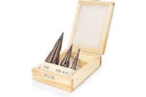 Set di 3 punte Punte a Gradini Ferrcan in cobalto HSS M35 per acciaio inox e metalli