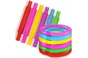 MVS WHOLESALE 12 Pack Pop Tubes ( 14cm x 1.9cm) Sensory Fidget Toys For Unisex Children or Adults, Autism and Special Needs. Reduces Anxiety and Stress, Multicolor