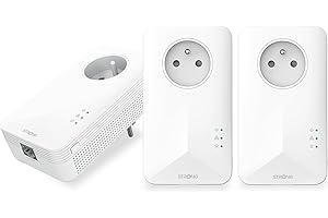 STRONG - Powerline 1000 Kit - Trio Prises CPL - Kit CPL - 1000 Mbps - Compatible Toute Box/Routeur - 1 Port Ethernet + Prise Filtrée - Installation Rapide - Accès Internet Haut Débit POWERL1000TRIFRV2