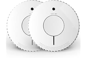 Fire Angel optyczny czujnik dymu Q-label – detektor dymu z wbudowaną baterią – czujka przeciwpożarowa wczesnego wykrywania – Zamiennik dla ST-620, x2