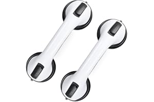 LAVEN & IVORY 2-Pack Suction Grab Bars for Bathtubs and Showers – Heavy Duty Shower Handles for Seniors, Elderly, Bathroom Safety Handrails – No Drilling, Waterproof, Removable Grip Support