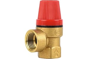 SENRISE Valvola di sicurezza Valvola di sfiato in ottone valvola di riduzione della pressione per acqua, olio, gas non corrosivo non infiammabile (1/2" femmina, 5 bar)