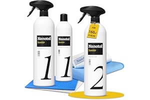 ‎NANOTOL Profi Bad-Versiegelung-Set mit Easy to clean Effekt, Nano-Versiegelung, Nanotol Sanitär-Set zum Kalk-Schutz für Duschkabine, Keramik, Fliesen - SET XL