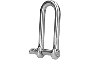 SPACNANA D Ring Grillo, Acciaio Inossidabile 304 Lungo D Grillo Cavo Metallico Connettore Perno Dritto per Vite di Ancoraggio, Catene Hardware (10 pezziM4)