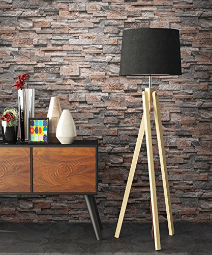 NEWROOM Steintapete Beige Vliestapete Braun Stein Muster Stein schöne moderne und edle Design 3D Optik , inklusive Tapezier Ratgeber - 2