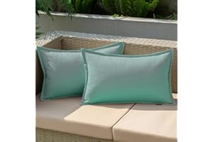 EMEMA Outdoor Cushion Weatherproof Cushion Cover Waterproof Sofa Cushion Waterproof Decorative Cushion 30 x 50 cm Cushion Covers Decorative Cushion Cover Made of Polyester Set of 2 for Garden Sofa