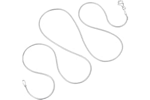 MILACOLATO 1 mm Collares Serpiente plata 925 sin Collar Colgante para Mujeres Hombres Cadena de Plata Chapada en Oro de 18 quilates Collar de Plata Largo Joyería 41/46/51/56 / 61CM