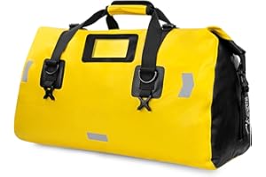 MRWiZMS Bolsa Moto Capacidad Extra grande alforjas Moto Mochila Moto Multifuncional Adecuada para Viajar Aventura Camping (Amarillo,48L)