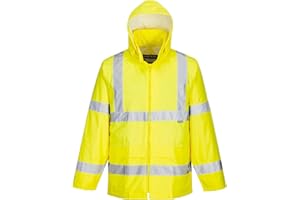 Portwest Chubasquero De Alta Visibilidad, Tamaño: L, Color: Amarillo, H440YERL