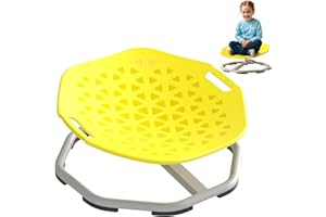 WAORZMK Sensory Spinning Chair for Autism, 360° Kids Swivel Seat Chairs with Armrests, Training Body Coordination, Sensory Equipment Toys for Autism & ADHD (Yellow)