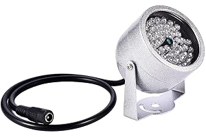 48 LED IR Lights, Intelligent Aluminum Alloy Lighting Lights Waterproof Infrared Night Vision Light for Camera for CCTV, IR Surveillance Light