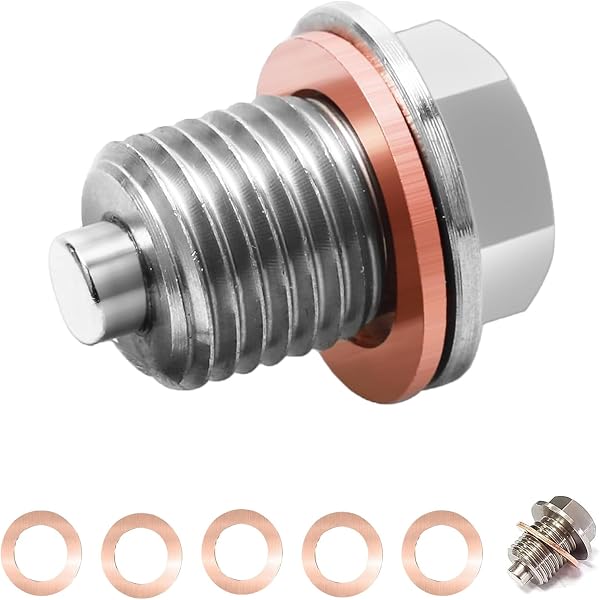 Tappo di Scarico Dell'olio, Tappo di Scarico di Ritorno della Coppa Dell'olio Magnetico Universale in Lega di Alluminio Adattatore per Raccordo a