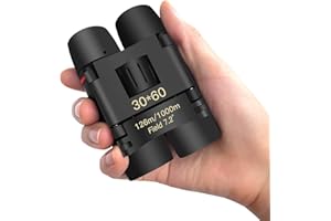 EAAERR Jumelles Compactes, 30X60 d'extérieur Pliable Télescope Pliantes compactes pour l'observation des Oiseaux Chasse en Plein air la randonnéeles Concerts, Les Adultes et Les Enfants Peuvent Utiliser