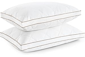 Deodar Almohadas de Plumas y Plumon 46x66x5cm | 2 Piezas Almohadas de Cama Almohada de Soporte Medio | Funda 100% Algodón Orgánico | Lavable | Certificación Öko-Tex y RDS