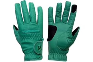 eGlove eQUEST GripPro - Leather Horse Riding Gloves - Hardwearing, Breathable and Grippy Real Leather - Synthetic Lycra comfort fit inserts - Touchscreen Gloves