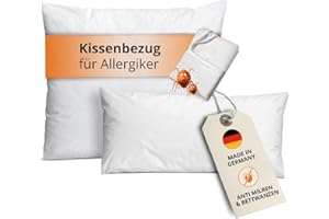 sleepling Poszewka na poduszkę Evolon 65 x 65 cm, antyroztoczowa, dla alergików na kurz domowy, odporna na gotowanie w temperaturze do 95 stopni, wyprodukowana w Niemczech, biała