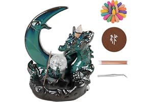 Chililon Bruciatore di incenso, Portaincenso Bruciatore a Riflusso, Backflow Incense Holder, Ornamento in Ceramica per Aromaterapia Decorazioni, Craft Handmade, per Casa e Ufficio Yoga, Spa