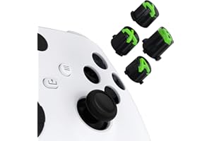 eXtremeRate Ersatz ABXY Knöpfe für Xbox Series X/S Controller, Custom 3-farbig Aktionstasten Klassik Symbol ABXY Tasten für Xbox One S/X/Elite V1/V2 Controller-Schwarz&Transparent&Grün