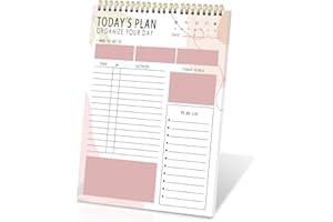 JOY & INSPIRATION Listas A4 para hacer, planificador diario, sin fechar, 50 hojas, planificador diario con lista de tareas, objetivos de hoy, listas de tareas y notas, organizador diario bloc de notas