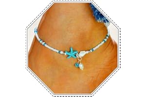 Jovono Bohême Plage chaine de cheville Pendentif Étoile de mer verte bracelets pied bijoux pour femmes et filles