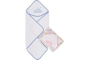 BUBABÙ Accappatoio triangolo per bambini YOGHY cm.75x75 AZZURRO