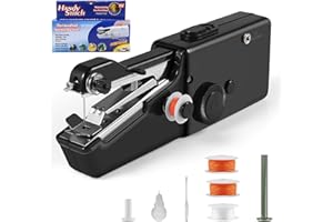KUCKEE Sewing machine, Mini Sewing Machine for Beginners, Hand Held Sewing Machine Cordless, Portable Hand Sewing Machines, Quick Handy Stitch, Suitable for Fabric, Kid Pet Clothes, Home, Travel Use