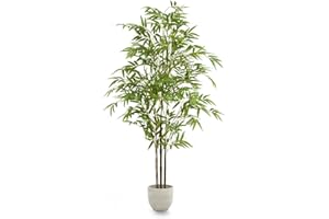 MAIA SHOP Bambú Artificial 180 cm Minimal – Planta Artificial Grande con Ramas y Hojas Ajustables, Árbol Decorativo para Hogar, Oficina y Proyectos de Interiorismo