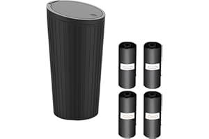 Answaily Car Trash Can Bin with Lid with 60pcs Trash Bags,Leak Proof Trash Garbage Bin Car Accessories for Interior Fits Car Cup Holders Car Organizers and Storage for Home Office